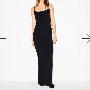 Skims Long Slip Black Maxi Dress